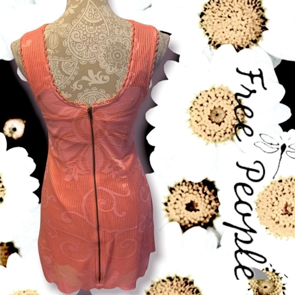 New Romantics Womens Sleeveless Zip Up Coral Floral Sheath Dress Size 2 - Picture 4 of 7